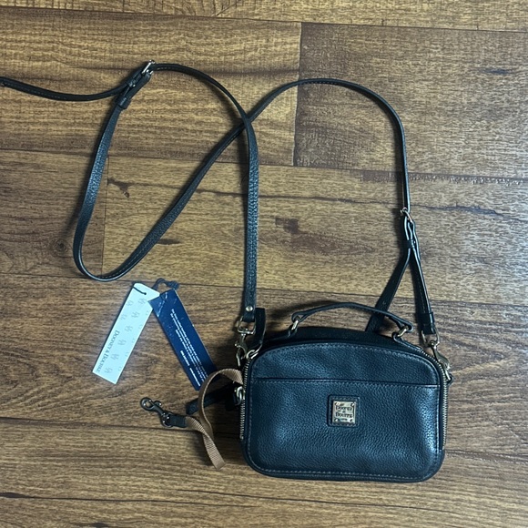 Dooney & Bourke Handbags - Dooney & Bourke (# J14254806) Black Leather Crossbody Bag (8 x 5” in.) W/ Tags